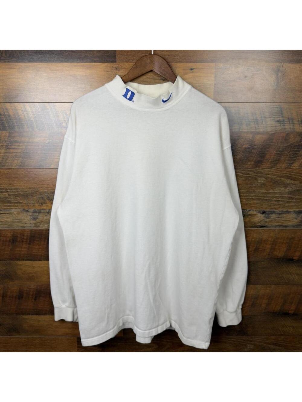 Y2K Nike Team Duke University Blue Devils Long Sleeve Shirt XL White